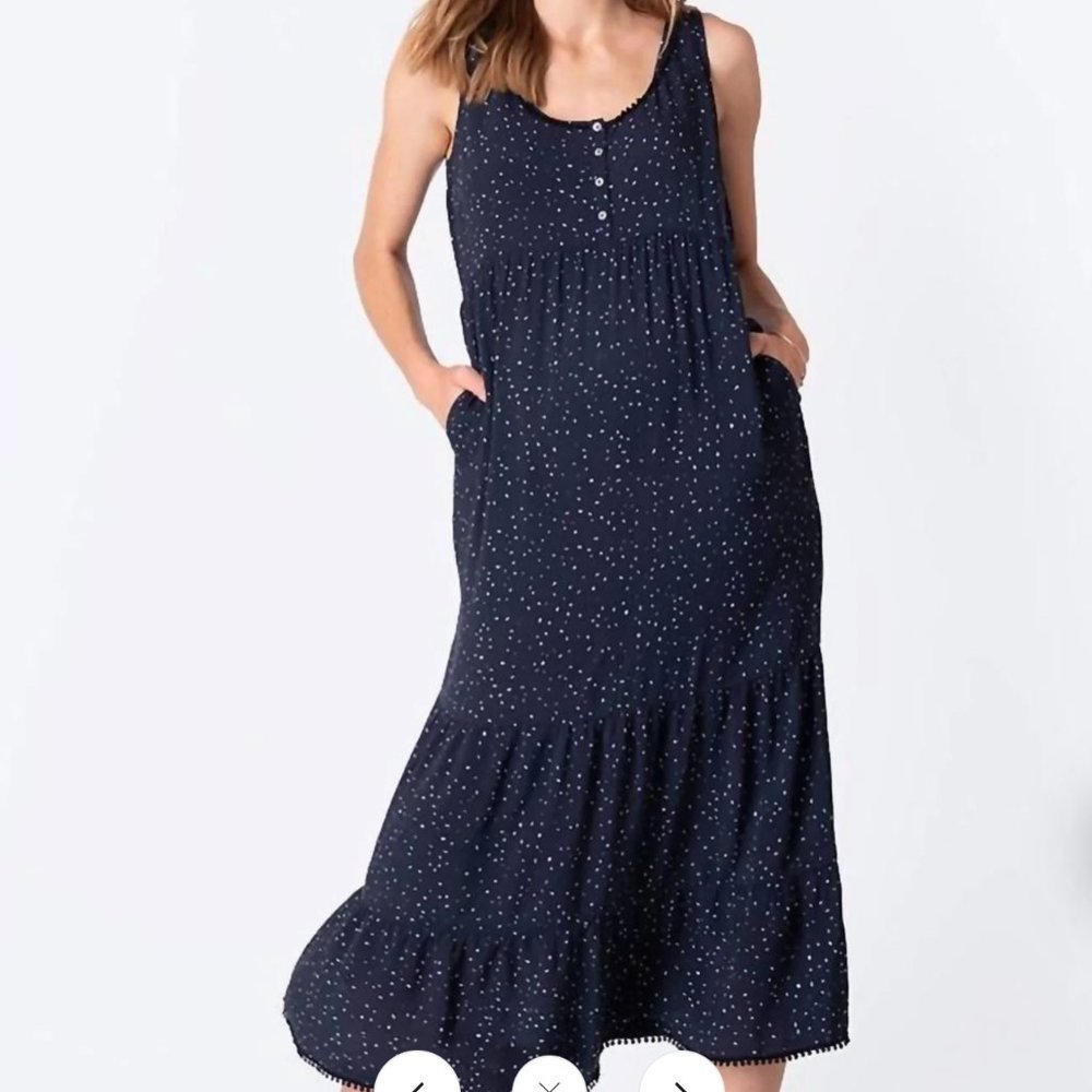 Tiered Maternity Maxi Dress In Navy